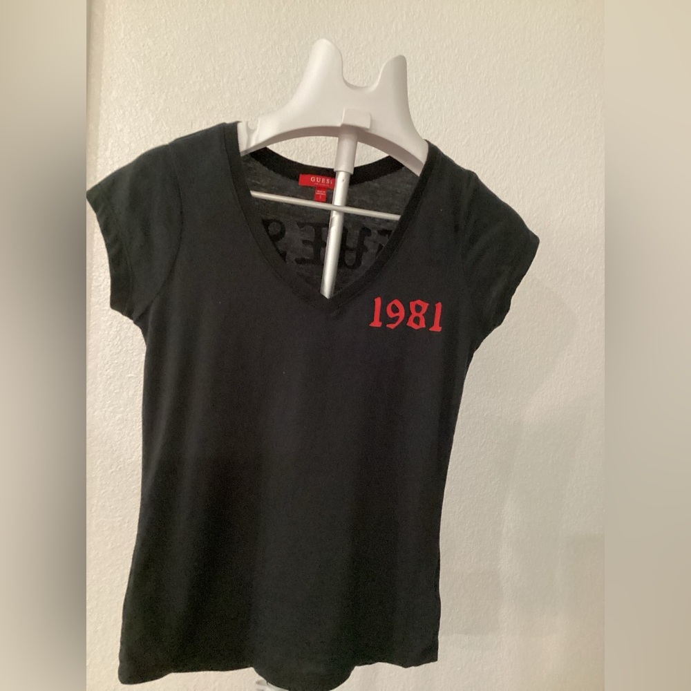 Guess Black Tee with Red 1981 Design